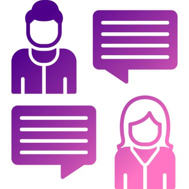 insanlar ve iletişim simgeleri ayarlandı