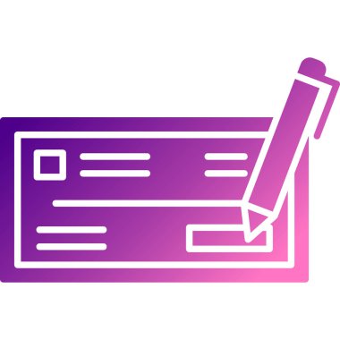 Beyaz arkaplanda izole edilmiş kalem ve kalem simgesine sahip kağıt belge. İş ikonu. yazma ve eğitim araçları konsepti. Ofis ofisi. mor kare düğmesi.