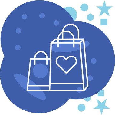 Alışveriş poşeti simgesi, basit illüstrasyon, vektör illüstrasyonu