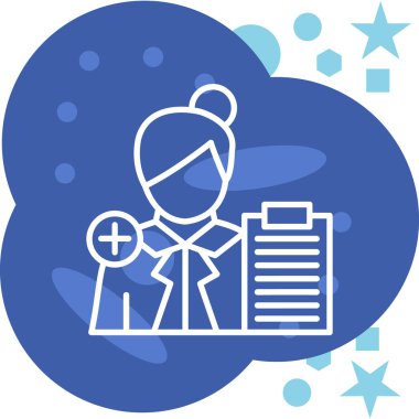 Kadın doktor ikonu. logotype - doodle