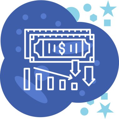 Dolar Bulutu simgesi, basit vektör illüstrasyonu