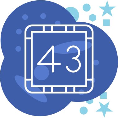 4 numaralı simge, modern tasarım biçimi, beyaz arkaplanda