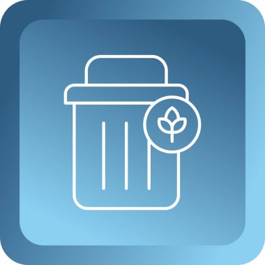 Çöp kutusu simgesi, vektör illüstrasyonu