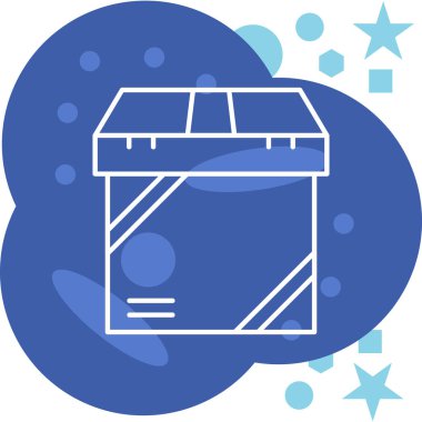 Mavi ve beyaz bir ikonun vektör illüstrasyonu