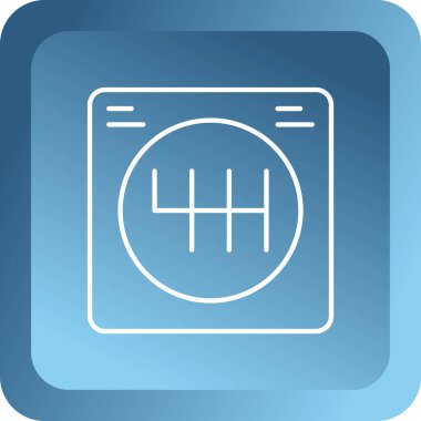 45 saatlik beyaz çizgi simgesi uzun arkaplanlı izole edildi. Bütün gün c... 4 saat hizmet sembolü. mavi kare düğmesi.