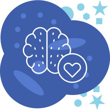 Beyin. Web simgesi basit illüstrasyon