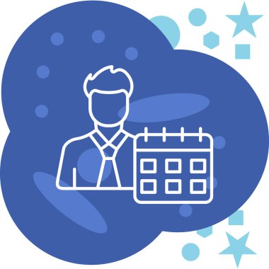 Düz dizaynlı takvim adamı simgesi