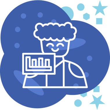 Bilim adamı. Web simgesi basit illüstrasyon