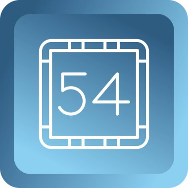 Gölgeli 56. Mavi kare düğme simgesi. vektör illüstrasyonu.