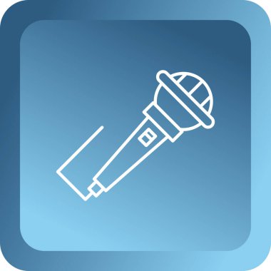 Beyaz arkaplanda beyaz fener simgesi izole edildi. Mavi kare düğme. vektör illüstrasyonu