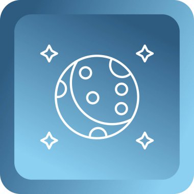 Ay ve yıldız ikonunun vektör çizimi. Ay ve ay ve gece gökyüzü ikonu. stok vektör simgesi