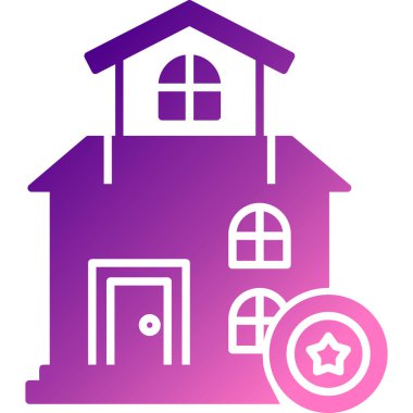 Beyaz Saray simgesi beyaz arkaplanda izole edildi. ev ikonu. mor daire düğmesi. vektör illüstrasyonu