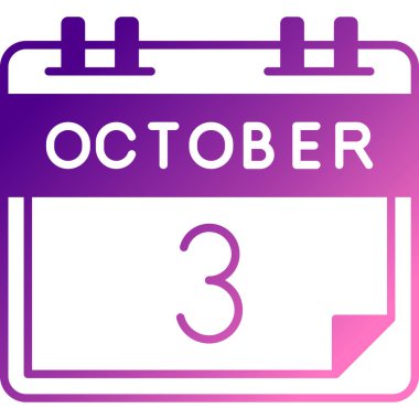 Takvimde takvim olan 10 Ekim tarihi. Düz tasarım. Ayın takvimi..