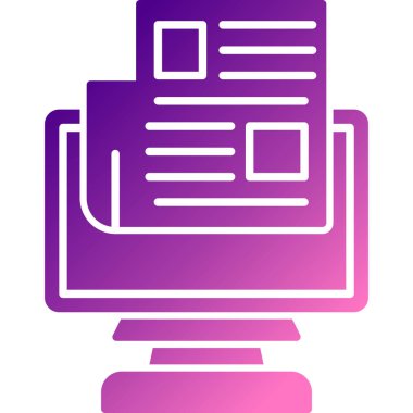 Gazete. Web simgesi basit illüstrasyon