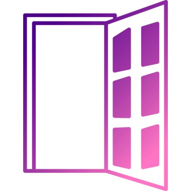 açık kapı simge vektör çizim