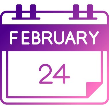 23 Şubat, günlük takvim ikonu. Takvim tarihi, saat, Şubat ayı. Takvim. Şubat - Şubat.