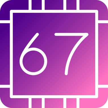 Yedi numara işareti. vektör simgesi mor menekşe simgesi