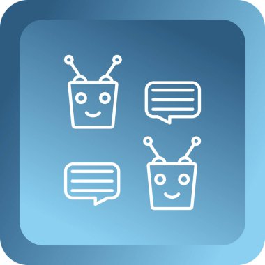 Beyaz çizgi Akıllı ev simgesi uzun gölge arkaplan izole. Uzaktan kumanda. Mavi kare düğme. Vektör