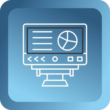 monitör web simgesi, basit vektör illüstrasyonu