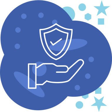 Kalkan simgesinin vektör illüstrasyonu