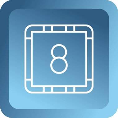 Sekiz numaralı simge. Beyaz arkaplanda internet düğmesi.