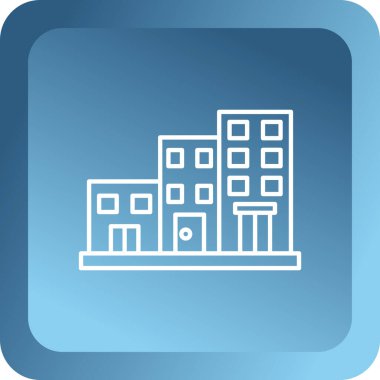 Bina simgesi. düz biçim