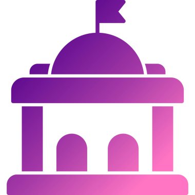 Beyaz arkaplanda izole edilmiş mor bina simgesi. İnşaat sembolü. vektör illüstrasyonu