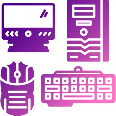 Elektronik aygıtların vektör kümesi, simgeler