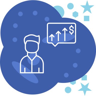 Konuşma balonu olan bir adamın vektör çizimi