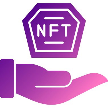 Funft olmayan simge kripto para birimi simgesi vektör illüstrasyonu