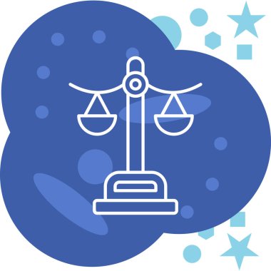 Adalet hukuku simgesi, vektör illüstrasyonu