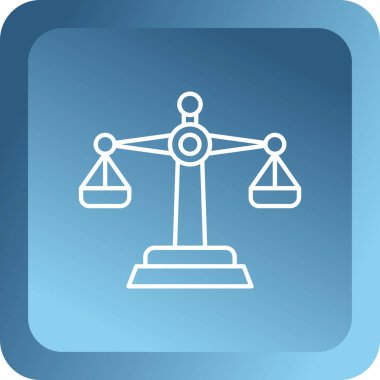 Adalet ölçeği ikonu. Düz dizayn. vektör illüstrasyonu