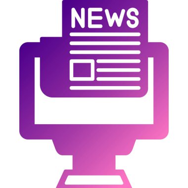 Haberler. Web simgesi basit illüstrasyon