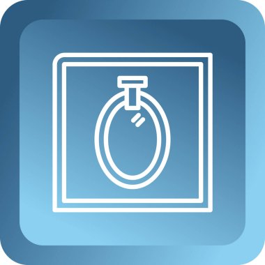 Mavi çizgi pil simgesi beyaz arkaplanda izole edildi. Şimşek sembolü. Mavi kare düğme. vektör illüstrasyonu