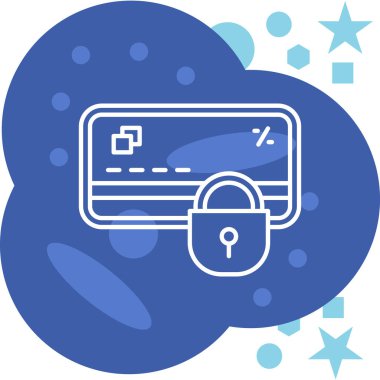 Moda tarzı izole edilmiş arka planda kredi kartı kilidi simgesi