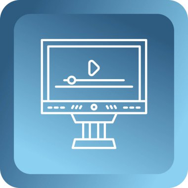 Video kamera vektör illüstrasyon tasarımı ile bilgisayar monitörü