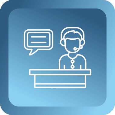 Müşteri hizmeti simgesi, basit tasarım illüstrasyonu