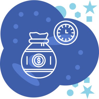 Bir saat simgesinin vektör illüstrasyonu