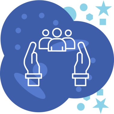 Elle tutulan yapboz simgesinin vektör çizimi