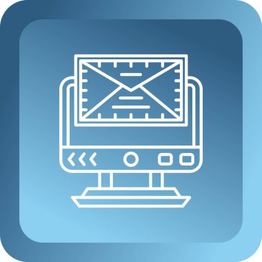 Modern b 'nin vektör illüstrasyonu monitör simgesinden yoksun