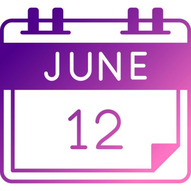 2 Haziran takvim düz biçim simgesi. Çizim. Gün, tarih. Bir ay. Haziran takviminin günü.