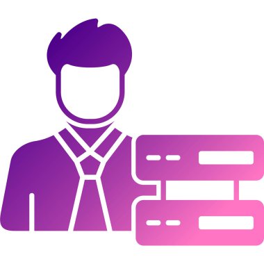 İş adamı simgesi, vektör illüstrasyonu