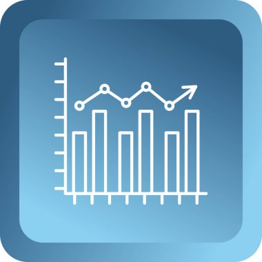 Beyaz arkaplanda mavi çizelge simgesi izole edildi. Grafik çizelgesi. vektör.