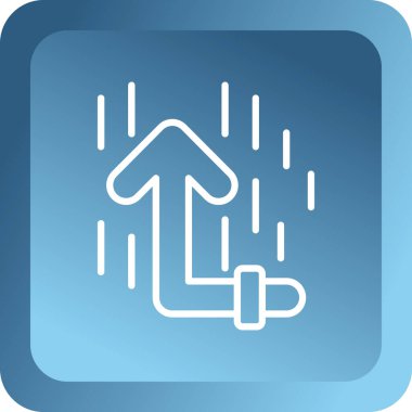 Mavi çizgili el, beyaz arka planda izole edilmiş İngiliz anahtarı simgesini tutuyor. Ayarlama, servis, ayar, bakım, onarım, onarım. mavi kare