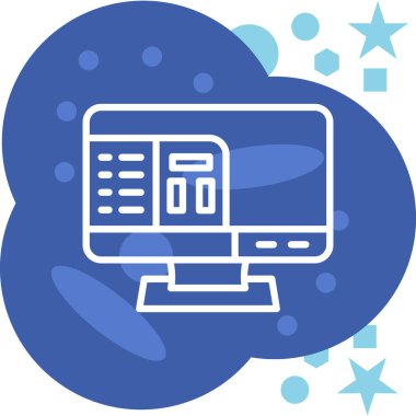 Bulut Hesaplama. Web simgesi basit illüstrasyon