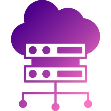 Bulut ağı sunucusu. Bulut hesaplamasının gösterimi.