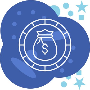 para çantası ve sikke vektör illüstrasyonu