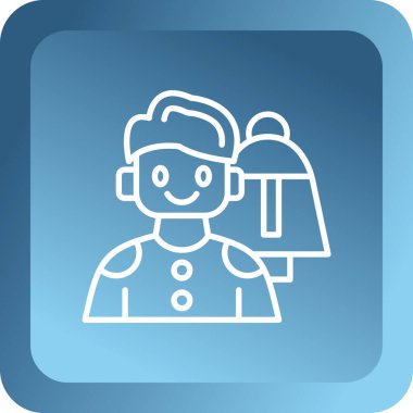 Sırt çantası ve şapka vektörü çizimi olan bir adam.