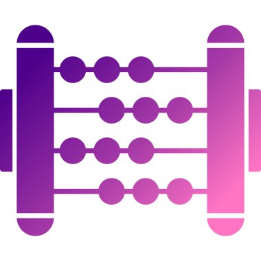 Beyaz arkaplanda izole edilmiş mor dambıl simgesi. Ağırlık kaldırma, fitness halteri, beden eğitimi ikonu, spor malzemeleri, yaban domuzu. soyut