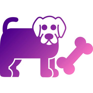 Beyaz arka planda izole edilmiş mor köpek simgesi. vektör illüstrasyonu